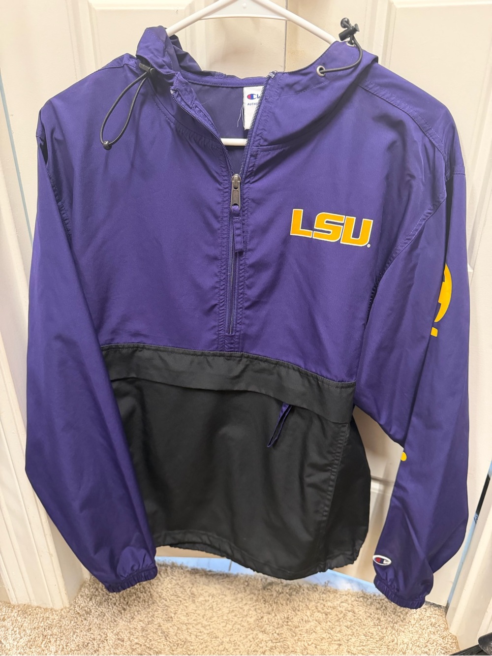 Champion LSU Purple & Black Windbreaker Pullover Jacket
